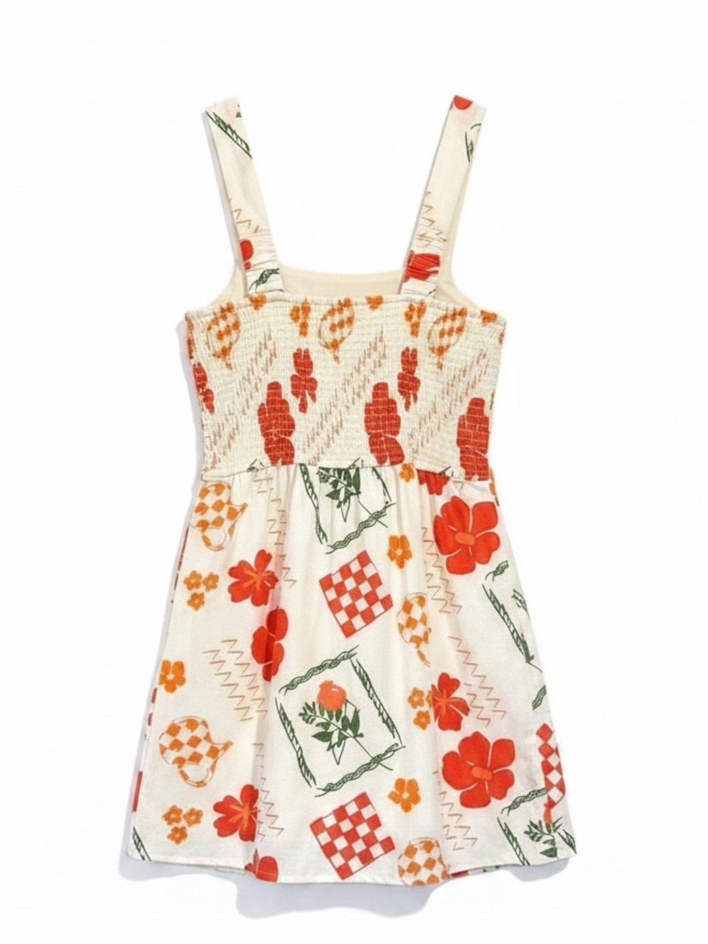 Japna Stamp Linen-Blend Italian Vacation Mini Dress Women’s Size XL - Picture 2 of 9